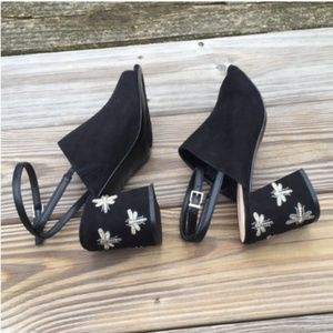 Nine West Queen Bee Block Heels Ankle Strap